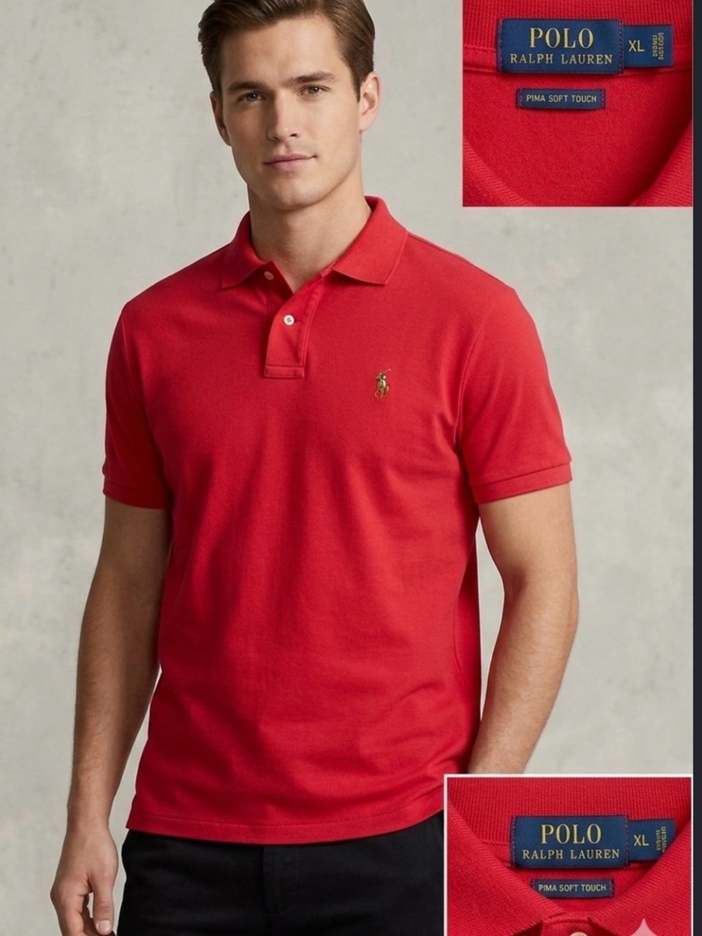 Polo Ralph Lauren Red Pima Soft Touch Cotton Polo Shirt XL